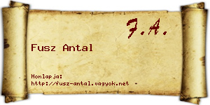 Fusz Antal névjegykártya